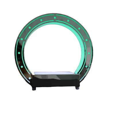 Led Round Portable Table Top Metal Wine Display Stand Single Bottle Countertop Wine Display Holder