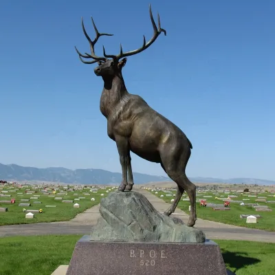 Chinese Factory Professional Custom Made Real Size Metal Casting Bronze Elk Sculpture