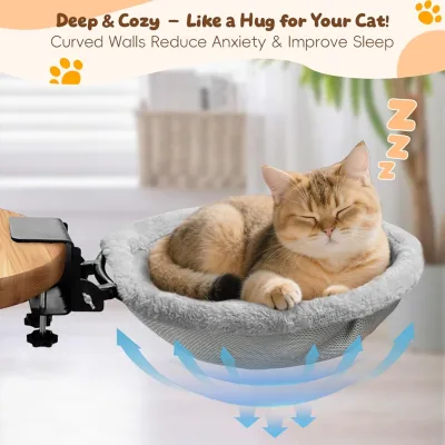 High Quality Portable Cat Bed Wooded Cat Desk Bed Office Desk Rotating Leisure Sleeping Bed for Cats