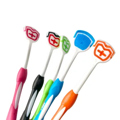 Professional Nano Bristle Tongue Scraper Soft Rubber Tongue Brush Help Fight Bad Breath Tongue Cleaner