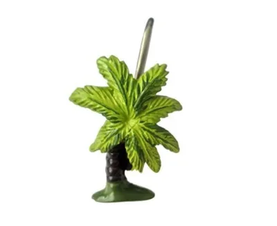 Polyresin/Resin Decorative Coconut Tree Resin Shower Curtain Hooks for Bathroom Set shower curtain hook
