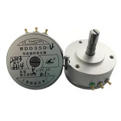 WDD35D-4 Conductive Plastic Potentiometer Angle Sensor 1K 0.1% Linearity 360° Rotary Position Sensor for Industrial Automation