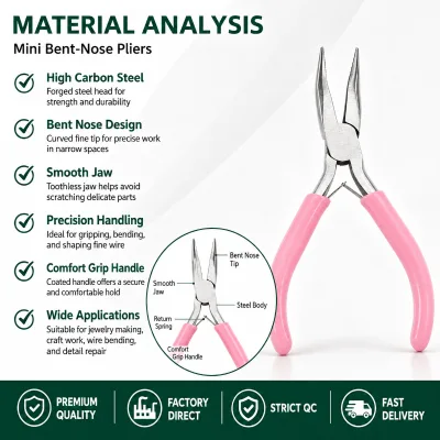 5'' Mini Jewelry Pliers High Carbon Steel Long Nose Pliers DIY Craft Hardware Hand Tools for Electronics Factory Wholesale OEM
