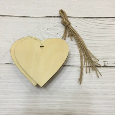 Laser Cut Wedding Heart Pendant Wooden Tag