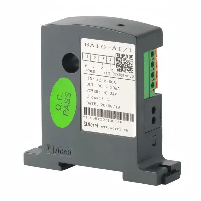Acrel BA05-AI/I din rail ac current sensor transduce 0-10a current to 4-20ma current in the power grid transductor de corriente