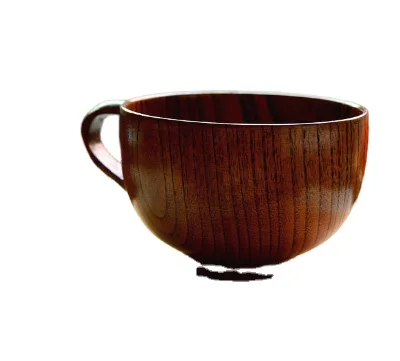Newstyle handle bowl shape wood coffee cup/wooden tea/milk mug