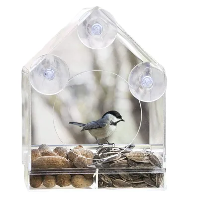 Promotion Hanging Bird Feeder Transparent Acrylic Bird Cage Acrylic Small Bird Feeder Garden Decoration