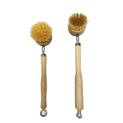 Premium Wooden Bamboo Kitchen Brush Chemical-Free Natural Cleaning Tool for Dishes Bowls Cookware