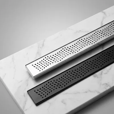 Linear Floor Drain Decorative Pattern Cover Adjustable Feet Long Shower Drain for Bathroom Decoration