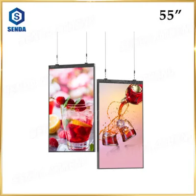 55 Inch Double-sided Hanging Window Digital Signage