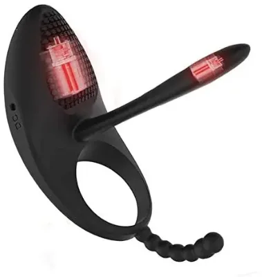 Men's Silicone Lock Ring Electric Couples Flirting G-Spot Rear Court Massager Vibration Vibrator for Prostate Massage
