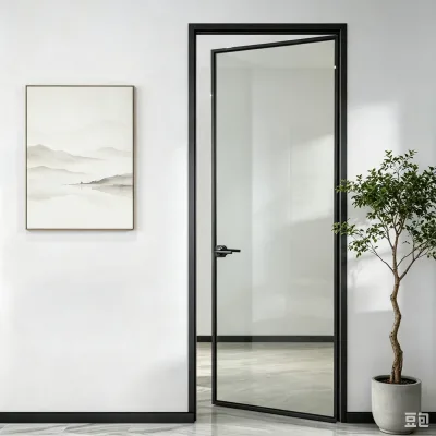 Modern Interior Glass Swing Door Sound Insulation 3-Year Warranty Hidden Pivot Hinge for Apartment Hotel Villa Kitchen Bedroom