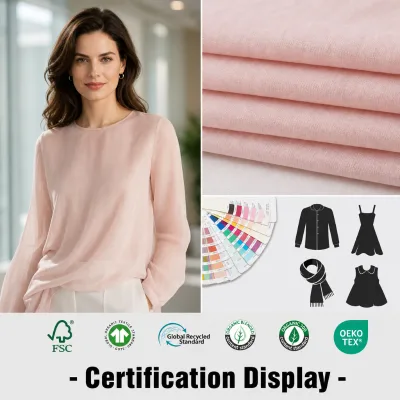 70% Lyocell 30% Cotton Voile Fabric 105GSM Sheer Lightweight Plain Weave Breathable Fabric for Blouse Summer Dress
