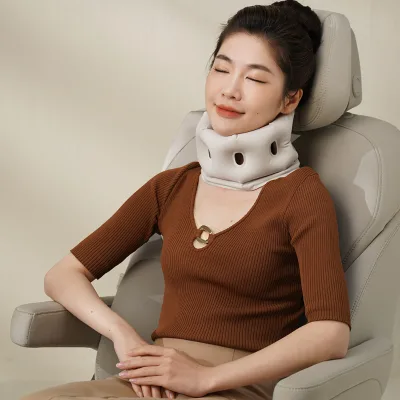 2025 New Product Idea Wholesale Soft U Shape Inflatable Neck Head Pillow for Traveller Officer Short Rest Airplane Car Pillow
