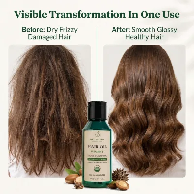 Organic Massage Scalp Hair Oil Anti-frizz Vitamin E Organic Castor Oil Essential Morocoo Argan Hair Oil