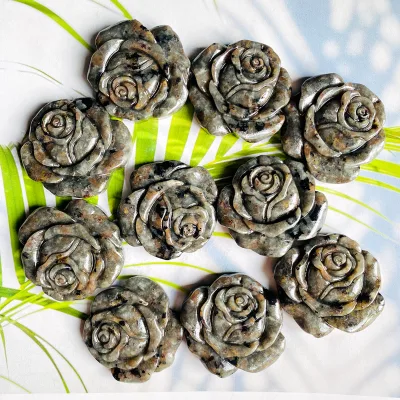 Wholesale Flame Stone Natural Yooperlite Stone Flower Shape Gemstone Healing Crystals Energy Stone for Gift Decoration