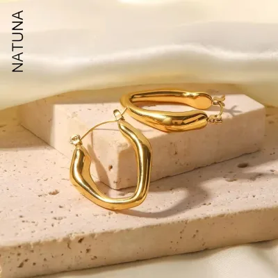 European and American Fashion Color Fast Earrings INS Style Titanium Steel Earrings 18K Gold Stainless Steel Earring