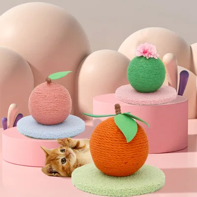 New Pet Toy Play Cat Trees & Scratcher Wood Sisal Cute Cat Scratcher Fruit Shape Pet Products