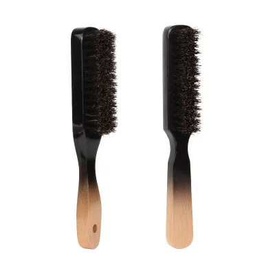 Men's Boar Bristle Barber Hair Brush with Wooden Handle and Oil Head for Beard Care-Model HB28 Made in Guangzhou China
