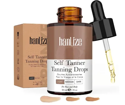 Factory Sales Sun-Kissed Glow Self Tanner Serum Dark Shade Organic Herbal Ingredients Natural Self Tanning Drops Lotion