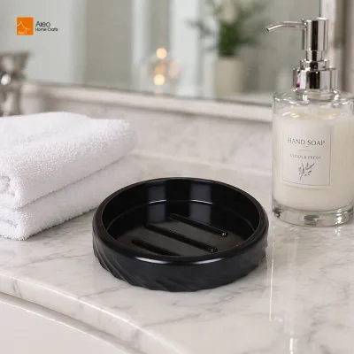 Gloss Solid Color Spiral Rim Resin Soap Dish Eco-Friendly Portable Customizable Full Color Matching Hotel Resort B&B Disposable
