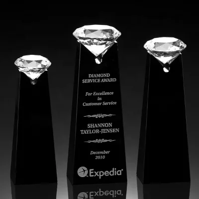 Optical Glass Classics Clear Crystal Diamond Trophy for Souvenir Business Gifts