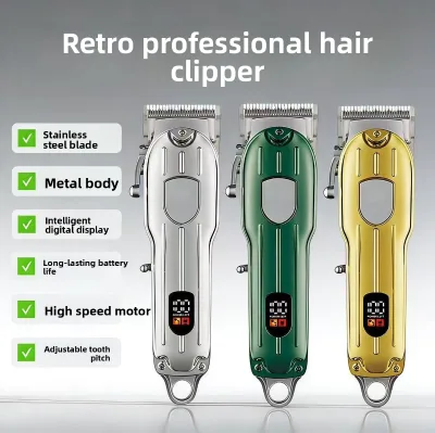 Cross-border Bestseller Hair Clippers Electric Trimmersfully Automatic Rechargeable High-precision Digital Display for Family