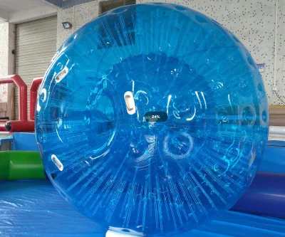 Factory Custom Blue Inflatable Zorb Ball Double Wall TPU Zorb Ball Human Sphere Ball with Safety Belt
