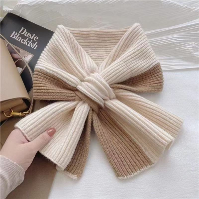 Winter Scarf for Women, Cross-color, Versatile, Warm, Knitted, Neck Protector.