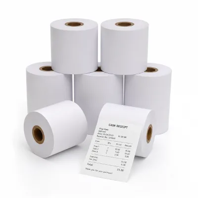 Baixin Brand 80 X 60 Thermal Cash Register Paper Roll 100% Virgin Wood Pulp Waterproof Customizable GSM Multi-Color Printing OEM