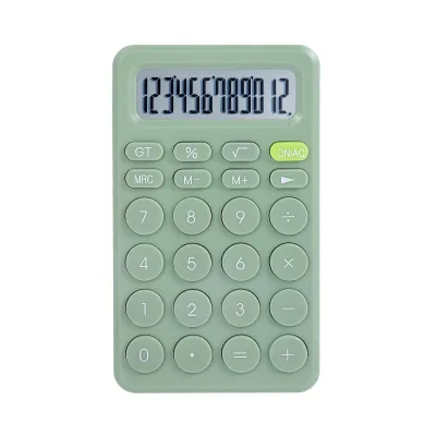 12-Digit Cute Portable Calculator for Kids Mini ABS Handheld Studying Tool with Sound Battery Operated