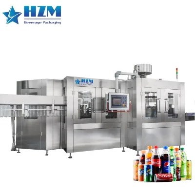 4000-28000BPH Small Carbonated Soft Drink Filling Soda Water Energy Drink Filling Line With 500ml Plastic Round Bottles