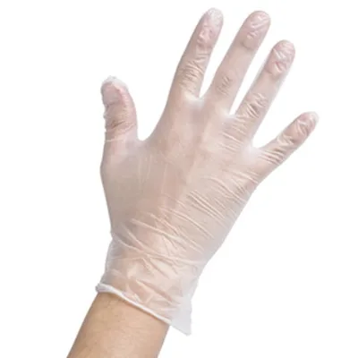 Disposable vinyl glove, food grade