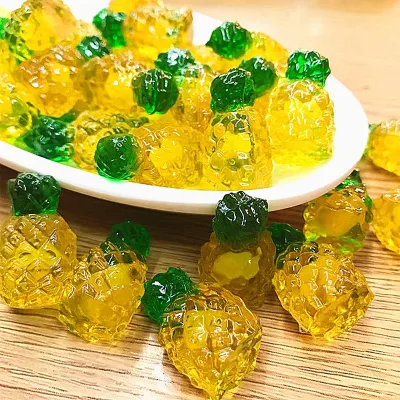 4D Pineapple Shaped Juice Filled Gummies Fruit Sweets Candy with 3D Design Liquid Candy Genre