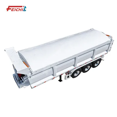 Feichi Factory Direct Supply 3 Axle 60ton Rear Dump Trailer Mechanical Suspension Stake Rear Dump Trailer