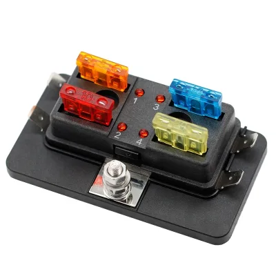4 Way 12V 24V Waterproof Auto Car Boat Blade Fuse Box Holder