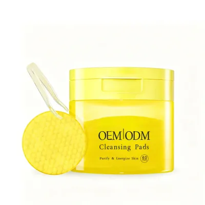 Private Label Facial Cleansing Cotton Pads Deep Clean Pores Remove Dead Skin Brighten Uneven Tone Disposable Skin Care Pad