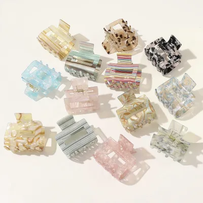 Ziming Small Size Korean Style Tortoise Acetate Hair Clip Claw Cracked Shell Cellulose Acetic Acid Hair Clip Claw Hair Pin