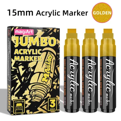 Bold Acrylic Marker Pen 15mm Flat Tip for Sign Board POP Poster Painting Wall Graffiti Art Drawing