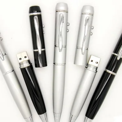 Custom Gift Box Pen Shape USB Key with Light 2 4 8 16 32GB for Gift Pen Office Gift Items
