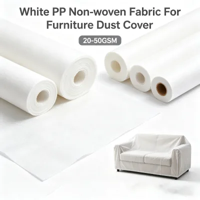 Custom Size 20-50g White Flame-Retardant SS Non-woven Fabric for Furniture Dust Cover