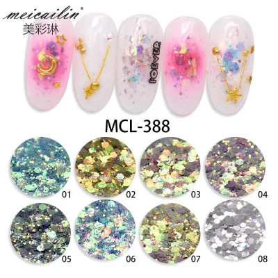 New 8-color Glitter Nail Art for Girls 3D Nail Decoration Nail Art Supplies