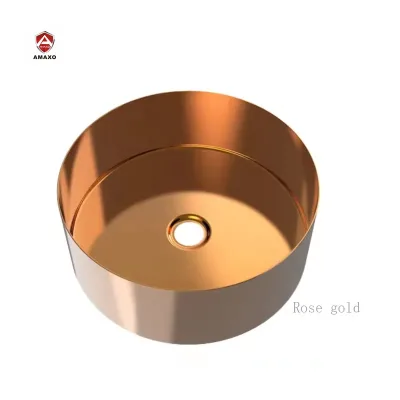 Brushed Rose Gold 304 Stainless Steel Sink Customize Bathroom Basin