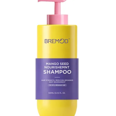 BREMOD Mango Seed Nourishing Shampoo Natural Ingredients for Deep Repair for All Hair Types 500ml Family Size OEM/ODM