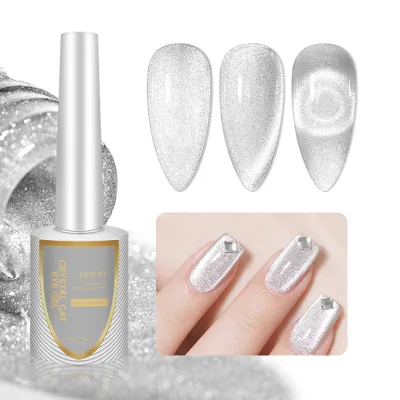 CHAORYgel High Quality Bubble Crystal Shimmer Cat Eye Gel Nail Color Vegan Private Label Moonlight Cat Eye Magnet Gel Polish