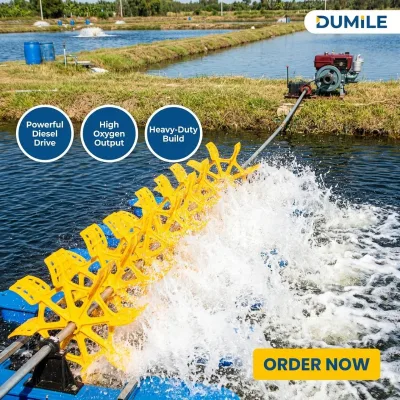 DUMILE Customizable Diesel Paddle Wheel Aerator OEM Service Support All Spare Parts Matching As Request