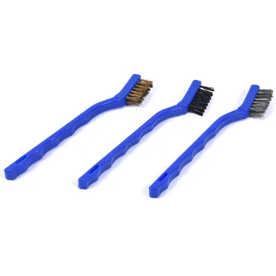 Factory Multi-purpose 3 Piece Set Nylon Brass Car Brush Cleaning Wire Brush Car Detailing Brush Kit for Car Window