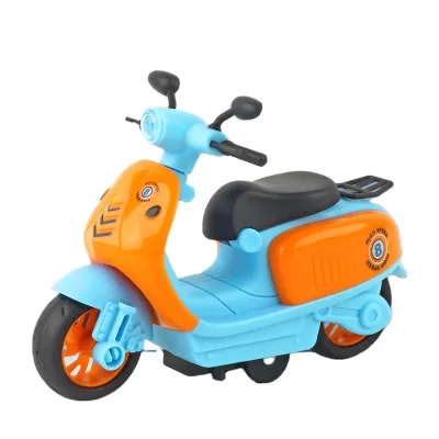 Children's Fun Inertia Motorcycle Model Retro Two-wheeler Motorcycle Wholesale Educational Simulation Toy Car