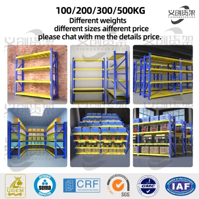 Reinforced Durable Warehouse Medium Load Shelving 100KG 200KG 300KG 400KG 500KG Warehouse Steel Rack