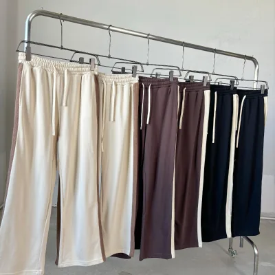 Man Winter Custom High Quality 350gsm Baggy Sports Jogging Casual Loose Straight Wide Leg Pants